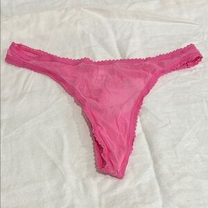Victoria's Secret Pink Mesh Lace Thong